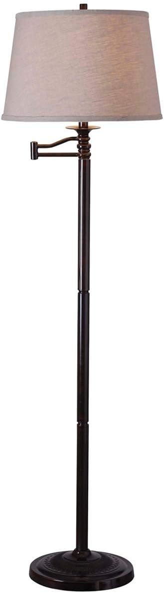 Kenroy Home 32215CBZ Riverside Swing Arm Floor Lamp with Copper Bronze Finish, Classic Style, 59" Height, 24" Width, 18.625" Depth , Small