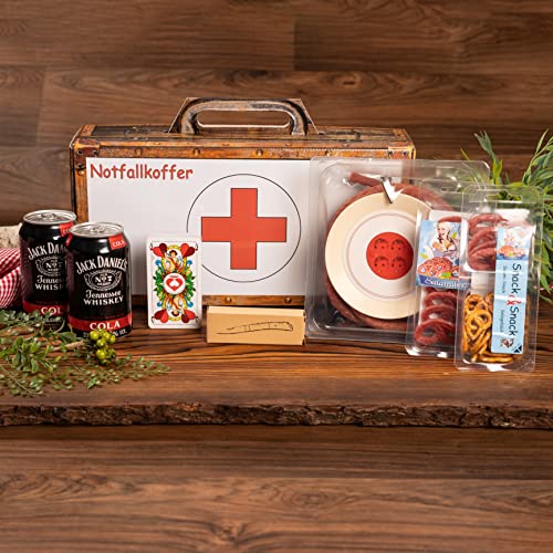 WURSTBARON® Wurst Geschenk Koffer – 24 Besondere Salami & Wurst Snacks (790 G, Inkl. Brezen & Herzen)