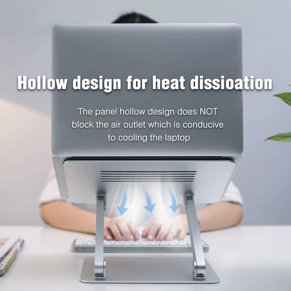 Laptop Stand, portátil ajustable vertical ergonómico soporte for portátil con los ganchos de protección, la disipación de calor del ordenador soporte compatible con MacBook, Dell, Lenovo, todo Laptops