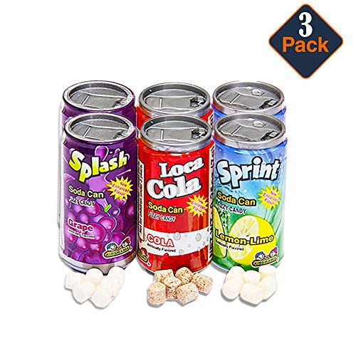 Soda Can Fizzy Candy Value Pack -- 3 Six-Packs (18 Cans Total, Candy Party Favors) #TOP1