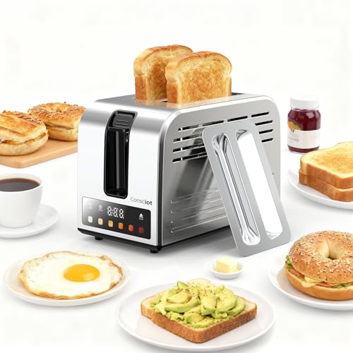 Consciot 2 Slice Digital Smart TouchScreen Toaster with 6 Browning