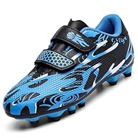 Unitysow Kids Football Boots Boys Girls Astro Turf Trainers Football Shoes Teens Athletics Sport Soccer Shoes Indoor Outdoor Sneakers Unisex Children,Blue,1 UK