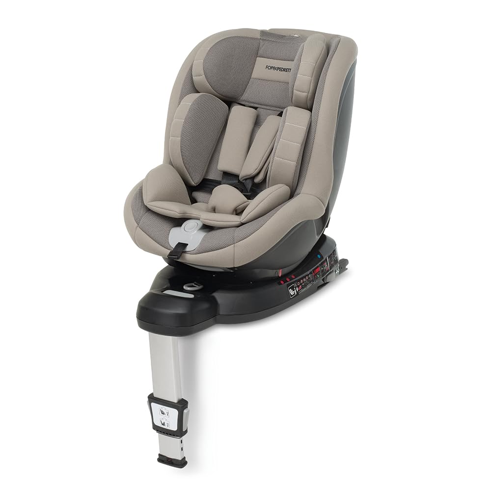 Foppapedretti Seggiolino Auto Logik I-Size, Seduta Girevole a 360°, per bambini da 40 a 105 cm di altezza, conforme ECE R129, Fissaggio Isofix, Poggiatesta a 13 altezze, Desert