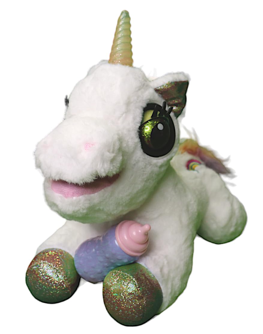 Germaine Musical Light-up Unicorn Stuffed Animal Glowing Singing Plush  for Toddlers Birthday Christmas Gift for Boys, Girls, Kids White