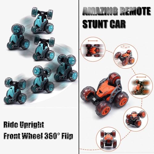 Image of Brand Conquer Remote Control Rock Crawler Mist Smoke Spray Function, High Speed 1:18 RC Car Toys for Boys 2WD Off Road Vehicle Toy Cars for Kids Monster Truck Rock Climbing Car Toy (Stunt Cars Blue)