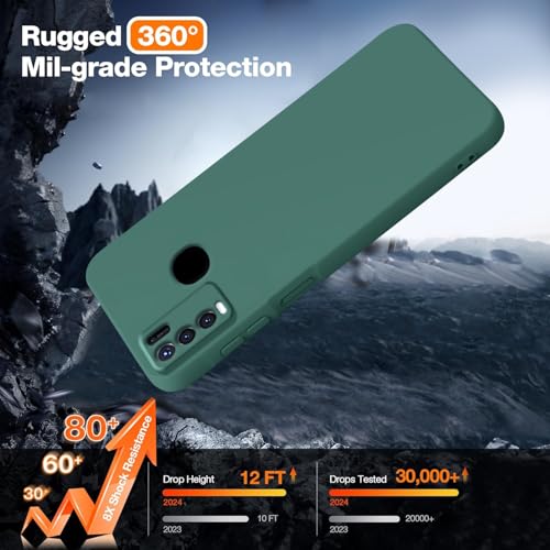 Image of TRUEUPGRADE Liquid Silicone Designed Back Case Cover for Vivo Y50 | Microfiber Inside, Full Protection | Bumper Back Cover Case for Vivo Y50 Green