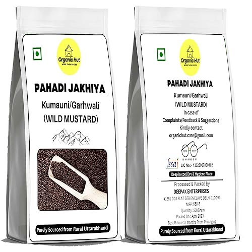 Image of Organic Hut Himalayan jakhiya seeds pahadi (Wild Mustard) Black Jakhya Seeds | Pahadi jakhiya | Pahadi jeera | Jakhiya Seeds | (Cleome Viscose) Purely Soured from Rural Uttarakhand (500 Gram)