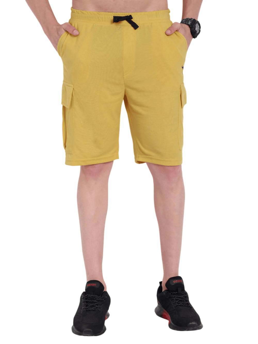 Yellow Cargo Shorts for Men-image-0