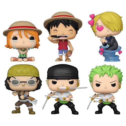 Funko Pop! Animação: Pacote de uma peça (pacote com 6) – Monkey D. Luffy #1771, Nami #1772, Sanji #1