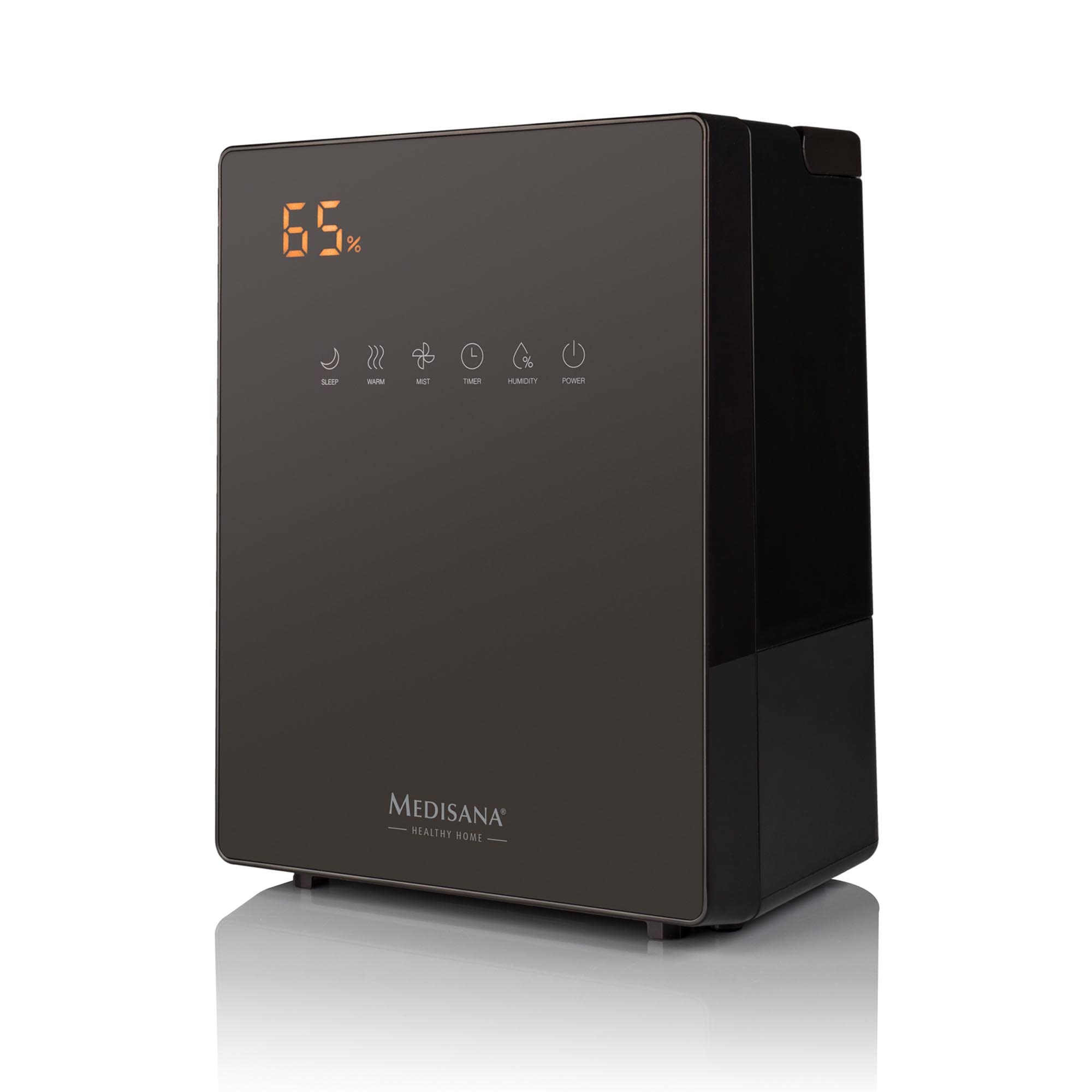 medisana AH 675 Humidificador con higrómetro, Función de temporizador, Función de precalentamiento, 3 intensidades de nebulización, El salón y el dormitorio de los niños, Capacidad de 5,2 litros