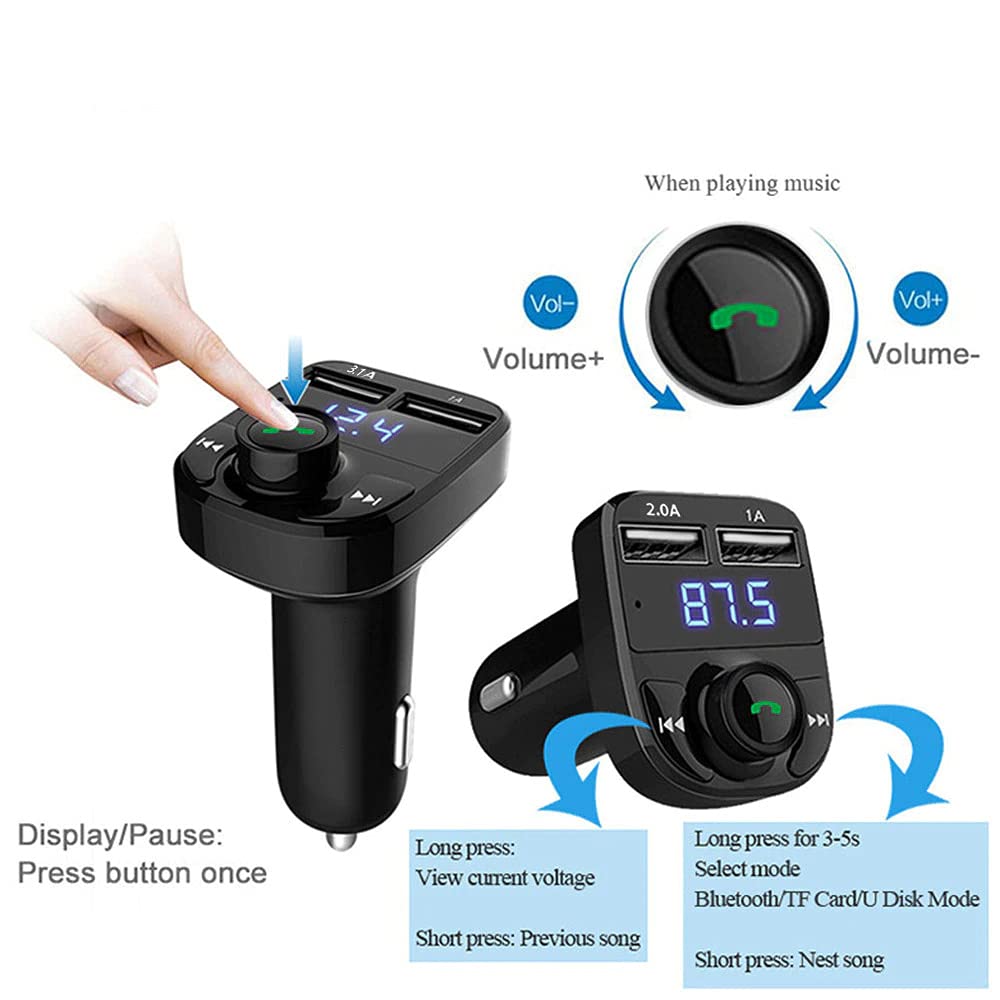 Kit inalámbrico Bluetooth manos libres del coche del transmisor de FM MP3 del reproductor dual USB cargador