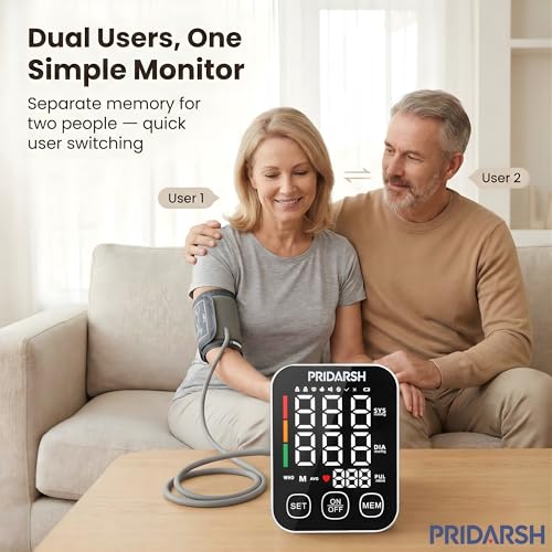 Image of Blood Pressure Monitor, Blood Pressure Machine with Upper Arm Large Cuff That fits Standard to Large Adult Arms, High Automatic Blood Pressure Monitors Cuff for Home Use, (BP) LED Digital Display with Voice Brodcasting Function
