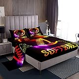 Castle Fairy Softball Sheet Set Kids Boys Girls Yellow Gradient Fitted Sheets Set Full Size Sports...