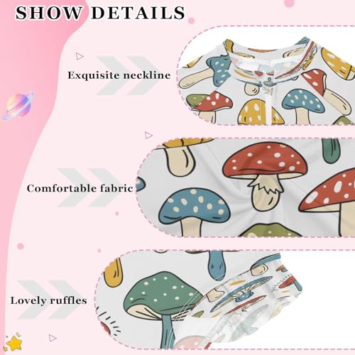 Colorful Mushroom 1 Girls Long Sleeve Swimsuits One Piece Zipper Bathing Suit UPF 50+ Rashguard Swimwear4