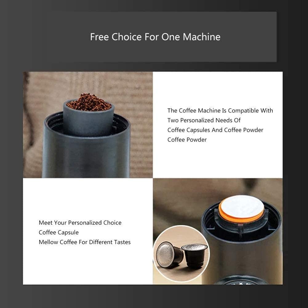 Macchina per caffè Espresso Portatile, Compatibile con macinato, Piccola Macchina da Viaggio azionabile manualmente, Adatta Ufficio, casa e in, Risparmio