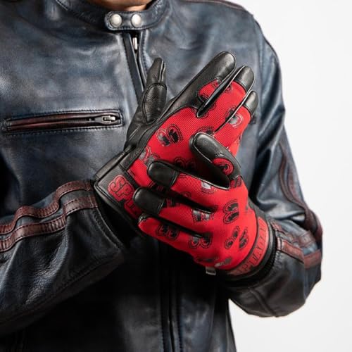SP忠男テキスタイルレザーグローブ[ レッド XLサイズ]|京都 バイクギア [SPG-7] 革 ツーリング ライダー バイカー 通販 ふるさと納税