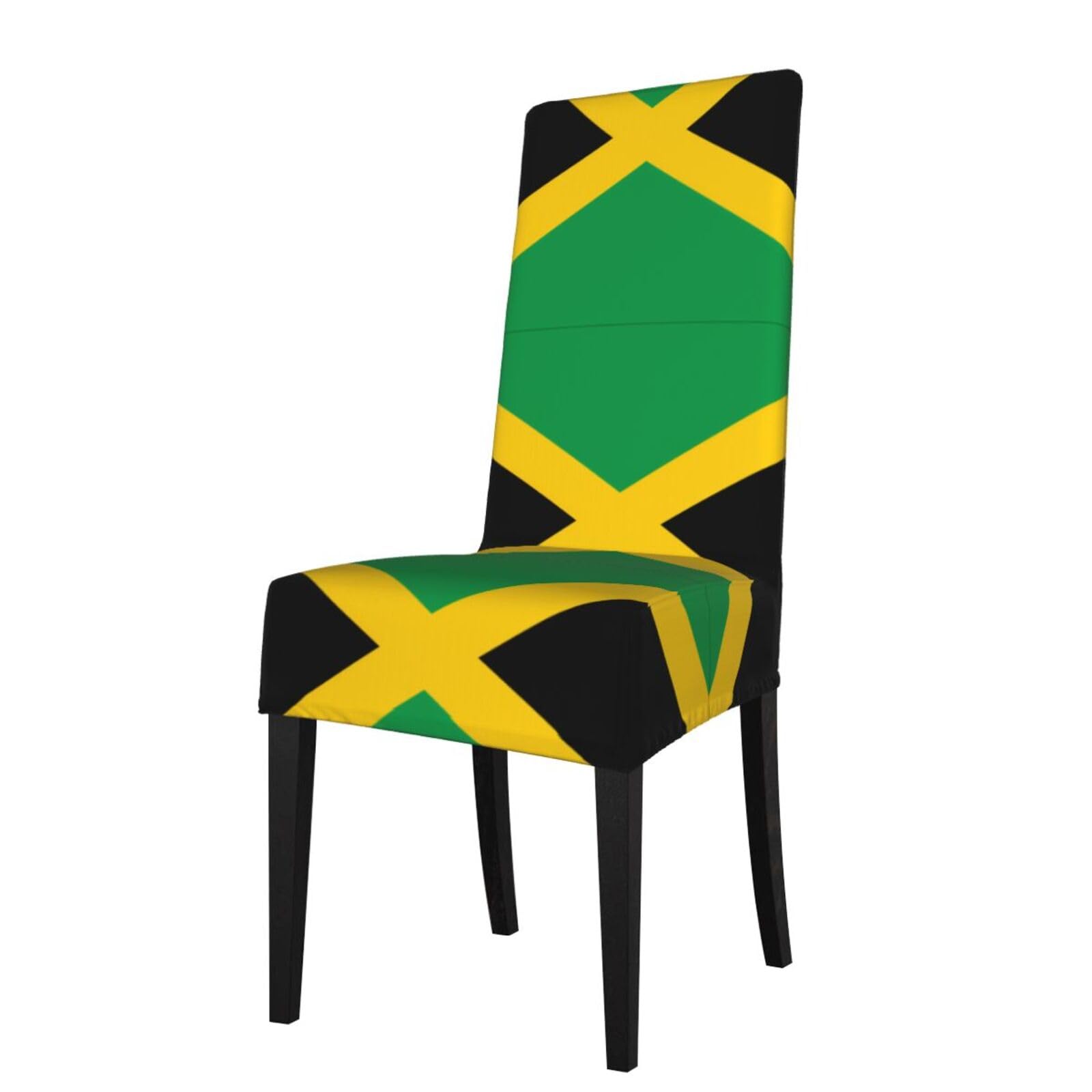 Yyhwhjde Black Flag Of Jamaica Prints Protection Cover For Dining Chair – Stretch Slipcovers For A Fresh, Refreshed Dining Room Look!