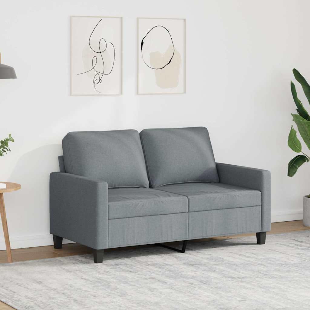vidaXL Divano a 2 Posti Grigio Chiaro 120 cm in Tessuto