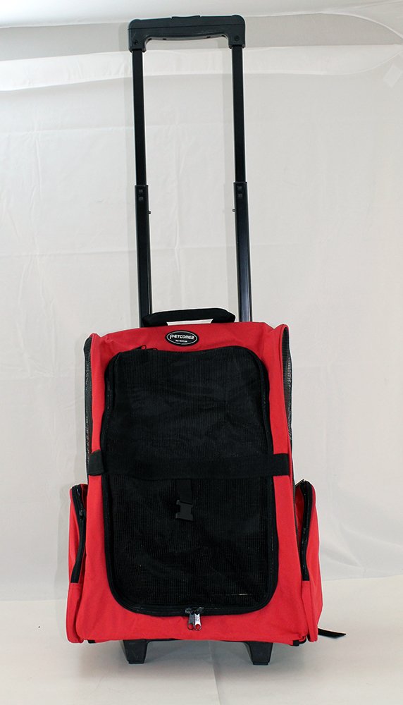 Faltbarer Haustier-Rucksack Für Hunde & Katzen – Transportabel, Atmungsaktiv, Mit Sicherungsgurt, Größe M (rot)