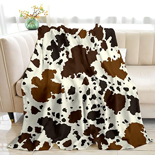 Cow Print Blankets and Throw, Cow Blanket for Adults,Cowhide Blanket for Girls, Cute Blankets for Teen Girls, Toddler Blanket for Kids, Cow Baby Blanket Cow Stuff for Women Highland Cow Decor 50"x 60"