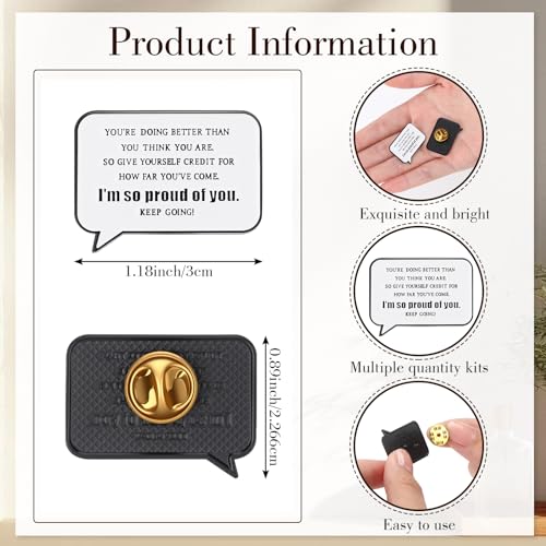 Image of Liliaafar 24 Pcs Motivational Lapel Pins, I'm So Proud of You Inspirational Brooches Positive Quote Pins for Jackets, Backpacks, Graduation Gifts, Gifts for Coworkers, Charity Activities