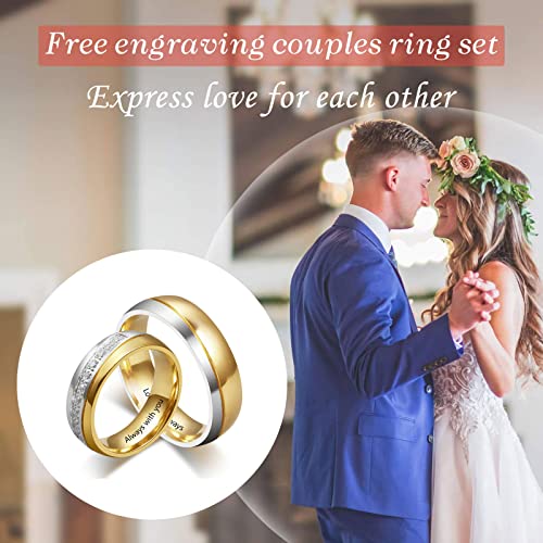 Gifts for Couples Personalized Promise Rings for Couples Engagement Bands Rings for Him and Her Custom Couples Rings Set Matching Rings3