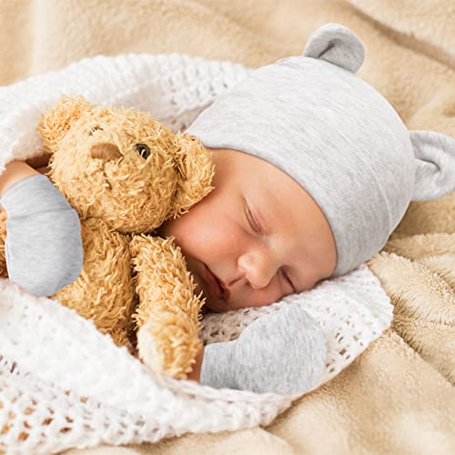 BQUBO Newborn Baby Hats Mittens Set for Boys Girls Hospital Hat Beanie Infant Caps Baby Gloves2