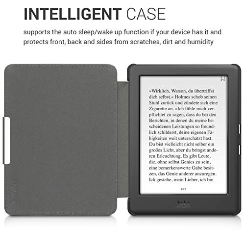 kwmobile hoes compatibel met Kobo Glo HD/Touch 2.0 - Case voor e-reader in taupe/wit/donkergrijs - Magnolia - Image 5