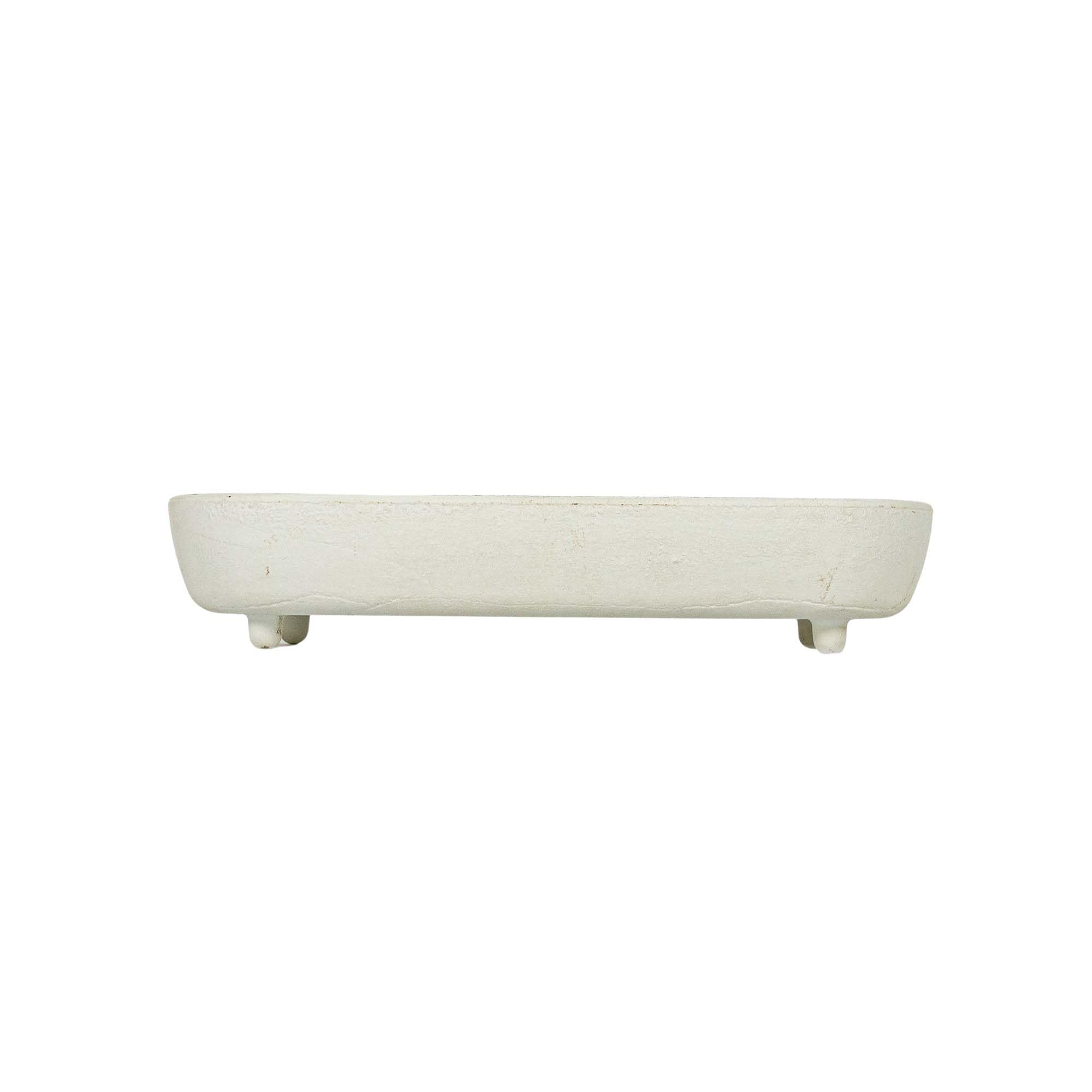 Foreside Home and Garden Distressed Ball Footed Vanity Tray White Cast Iron by Foreside Home & Garden