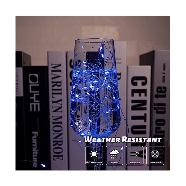 Fairy lights 66 ft 200 led usb twinkle string lights plug in silver wire lights with remote and timer 8 modes outdoor waterproof starry lights diy party wedding christmas decoration - image 6