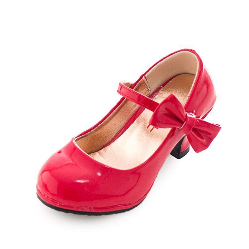Mary Jane Fille Bas Talons en Cuir Chaussures Talon Fille Escarpins
