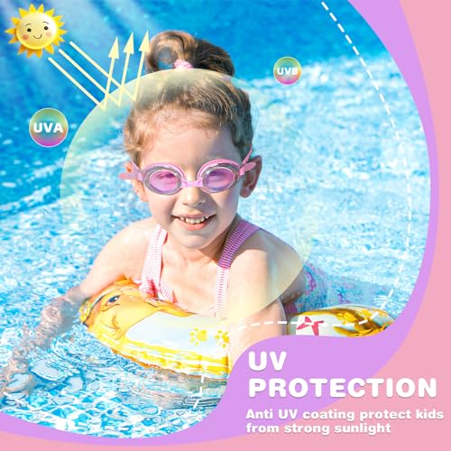 Image of Water Space Kids Goggles - Anti Fog Clear View Flat Lens, No Leak, Toddler to 14 Years