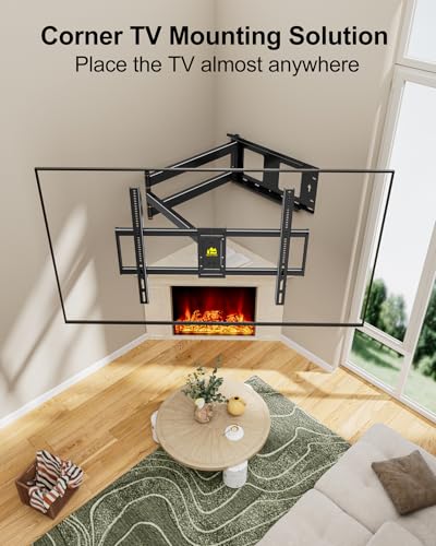 FORGING MOUNT Long Arm Full Motion TV Wall Mount for Most 42-100\" TVs Holds 176 lbs, 41.75\" Long Extension Corner TV Mount Heavy Duty Swivel/Tilt, Max VESA 800x600mm, Filts16”,18”,24” Studs