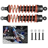 ARRCat 2PCS Front Shocks Upgrade Parts for 1/10 Arrma Bigrock 4X4 Granite Senton Vorteks Typhon RC Truck, Full Aluminum Big Bore Shock Hops Up, Replace AR330550 AR330551, Black