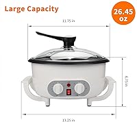 Vista 2 de Upgrade Coffee Roaster Machine for Home Use, 110V Household Electric Coffee Bean Roaster with Timer 1200W Roasting Machine Peanut Bean Home Coffee