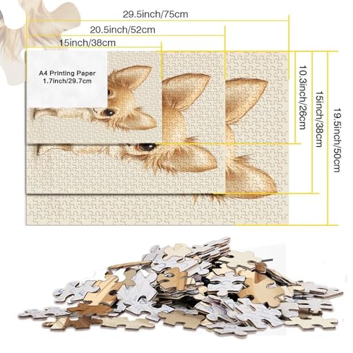 Puzzle de Chihuahua de 1000 piezas para adultos, un desafío educativo de 70x50 cm 6