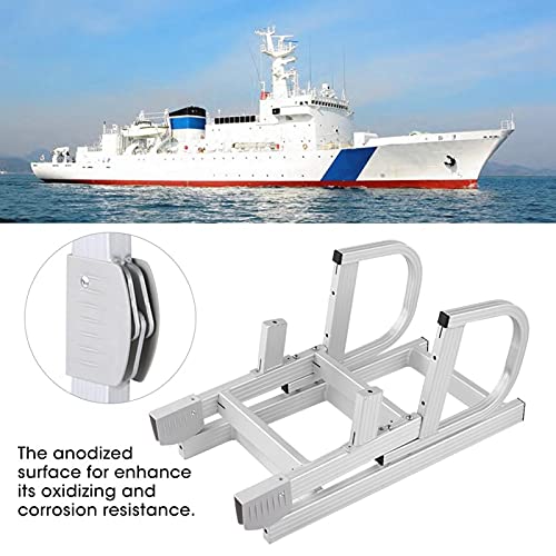 Escada dobrável para piscina, 5 degraus dobráveis ​​para barcos de pontão para serviços pesados, Alu