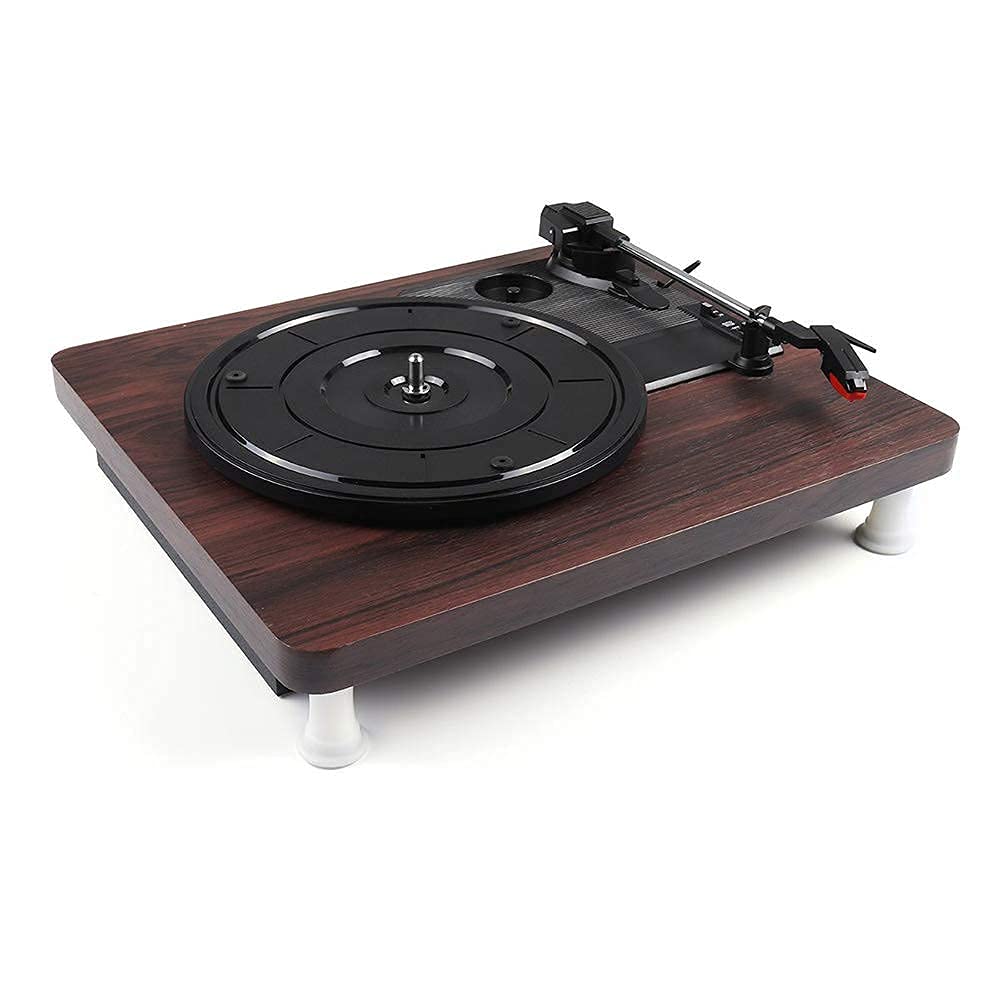 Tocadiscos de Vinilo de Madera, gramófono Antiguo, Tocadiscos de Vinilo, Audio RCA R/L de 3,5 mm, Salida USB CC, reproducción de Discos de Vinilo de 7, 10 y 12 Pulgadas, velocid