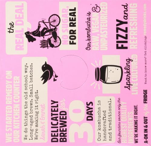 Miniatura 12 de Remedy Kombucha Tea Organic Drink - Bebida orgánica sin azúcar, keto, vegana, sin OMG, sin gluten y baja en calorías, bebida viva espumosa con