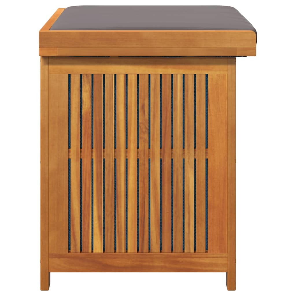 Scatola per cuscini esterni, 60 x 50 x 61 cm, acacia massiccia | Con Coperchio, Borsa Impermeabile Interno, Doghe Ventilate, Stoccaggio Giardino