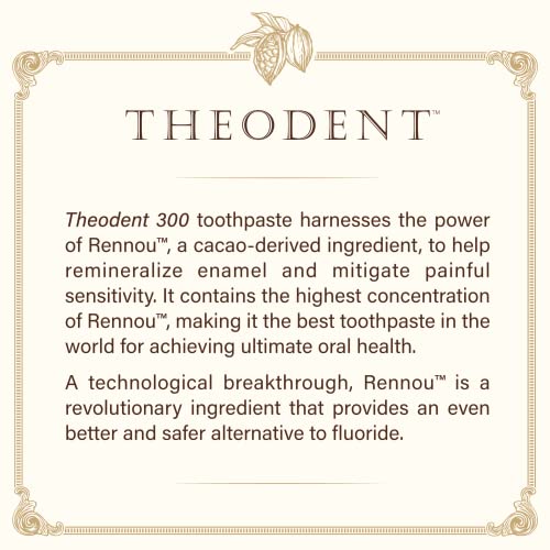 Theodent 300 Fluoride-Free Natural Toothpaste, Clinical Strength For Remineralization And Sensitivity Reduction Whitening Crystal Mint (3.4 Ounces, 96.4 Grams) #TOP3