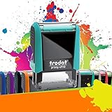 Trodat Printy 4910 - Tampon Encreur Professionnel 2 lignes À Personnaliser - Empreinte 26 x 9 mm Offerte - 10 Couleurs Disponibles (Turquoise)