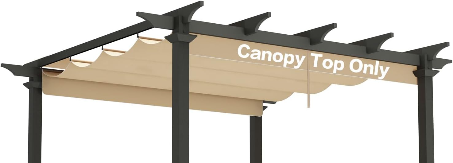 Pergola Shade Cover Replacement Canopy Top Compatible with Home Depot Hampton Bay 10' x 10' Pergola Model #GFM00467F - Beige(Canopy Top Only)