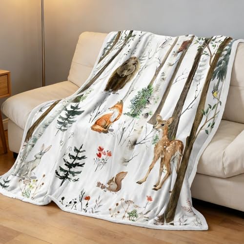 Rustic Cabin Throw Blanket, Super Fuzzy Hunting Camping Forest Blanket,