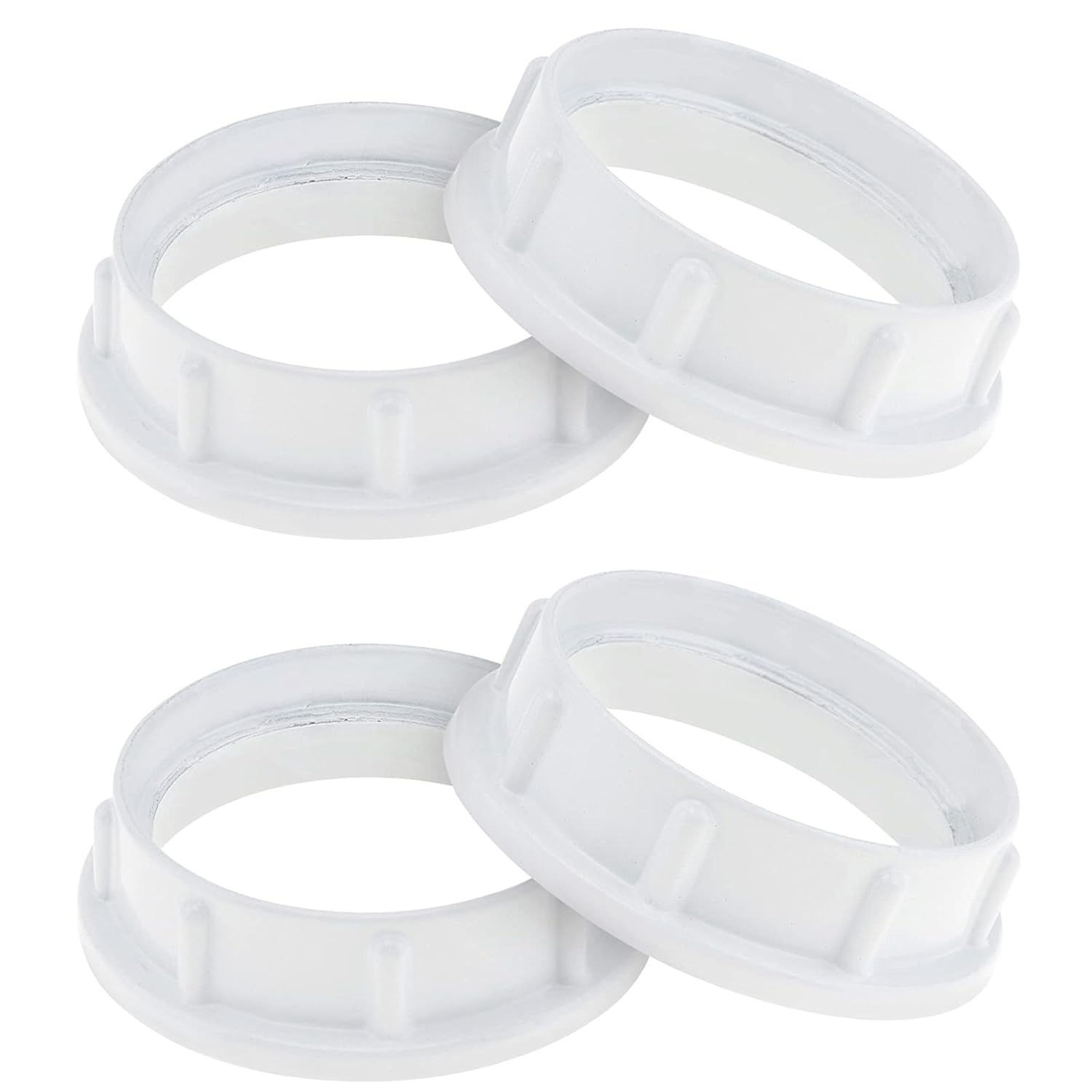 RTNLIT 4 Pack Light Socket Rings, White Aluminum Threaded Lamp Shade Ring for Medium Base E26 Sockets with Diameter of 1-1/2 Inches, Retainer Rings for Light Fixture