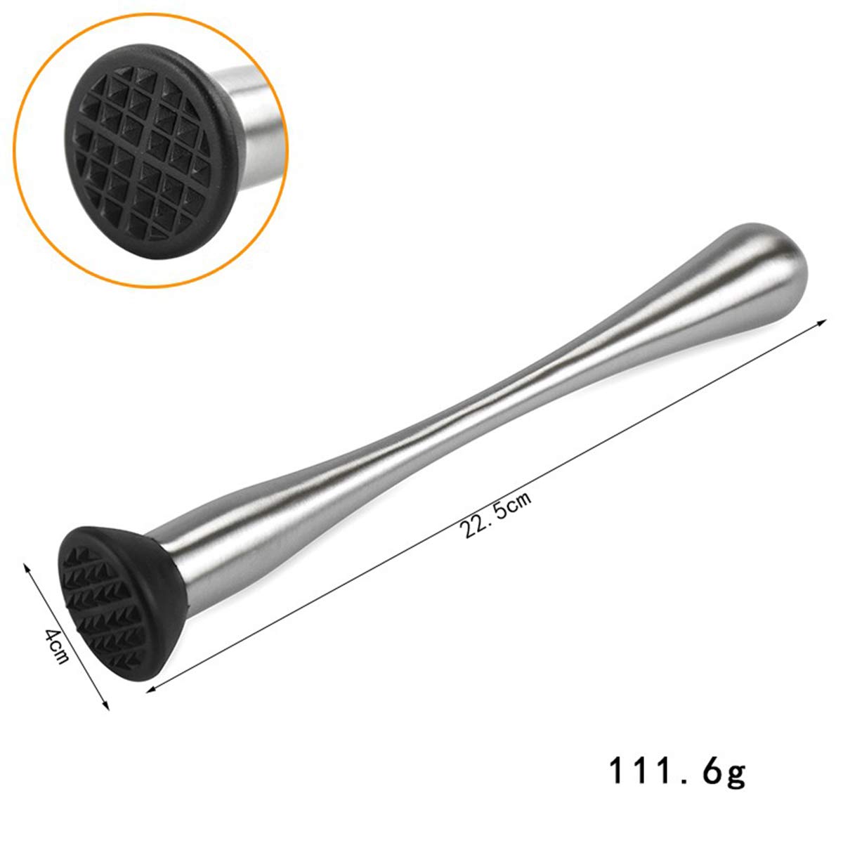 Professional Drink Muddler Tool Chazcool Stainless Steel Cocktail Muddler -  11.42 Inch Professional Bar Tool For Mashing Fruits Stainless Steel  Professional Bar Muddler Tool