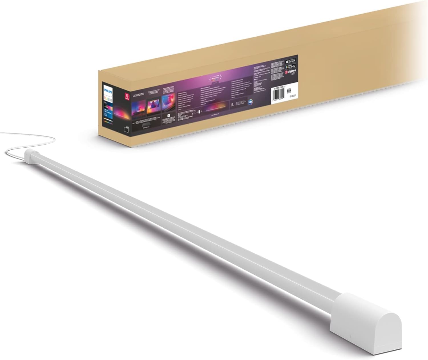 Photo 1 of Philips Hue Large Smart Light Tube, White - White and Color Ambiance LED Color-Changing Light - 1 Pack - Sync with TV, Music, and Gaming - Requires Bridge and Sync Box - Control with App or Voice
