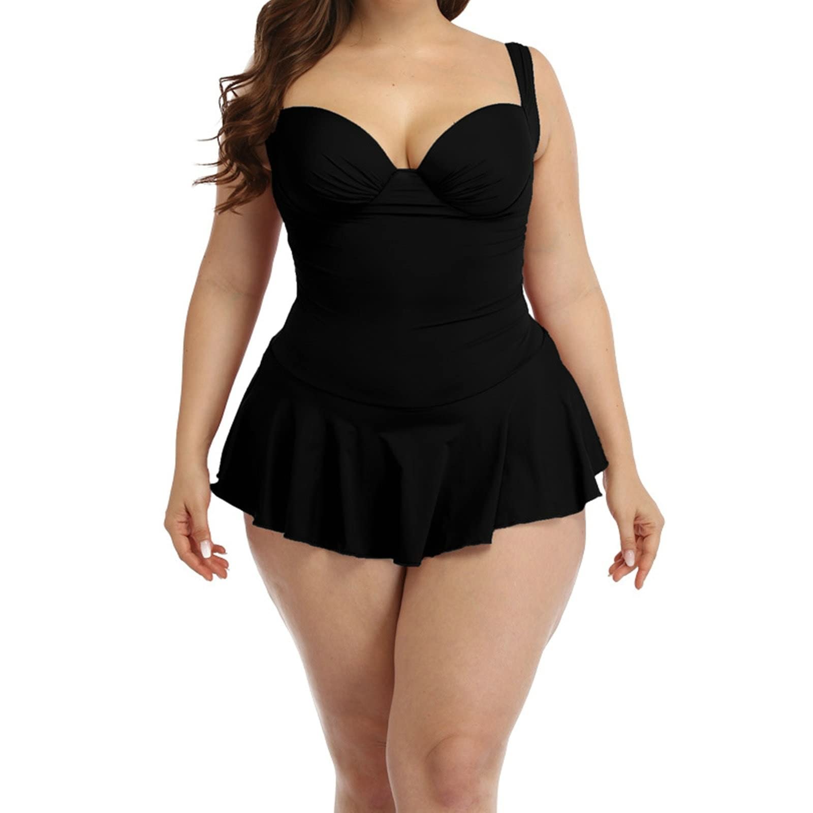 Maillot de Bain Femme, Maillot de Bain One Piece Couleur Unie Polyester Maillot de Bain Vintage