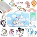Unicorn Stationery Gift Bulk Set Party Favors, Pencil case Ponch Bag, Color Pencils, Notepads, Rainbow Pencils, Unicorn Tapes and Stickers for Christmas Birthday Party Gifts for Kids (Blue)
