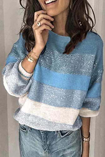 Image of ANCAPELION Women's Casual Sweater Pullover Winter Basic Sweatshirt Long Sleeve Cozy Knitted Jumper Tops Loose Fit